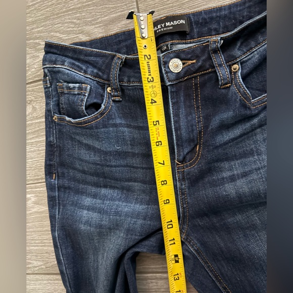 Ashley Mason|Boho Western Floral Embroidered Blue flare Jeans,size 1/25•••Rodeo - Picture 12 of 13